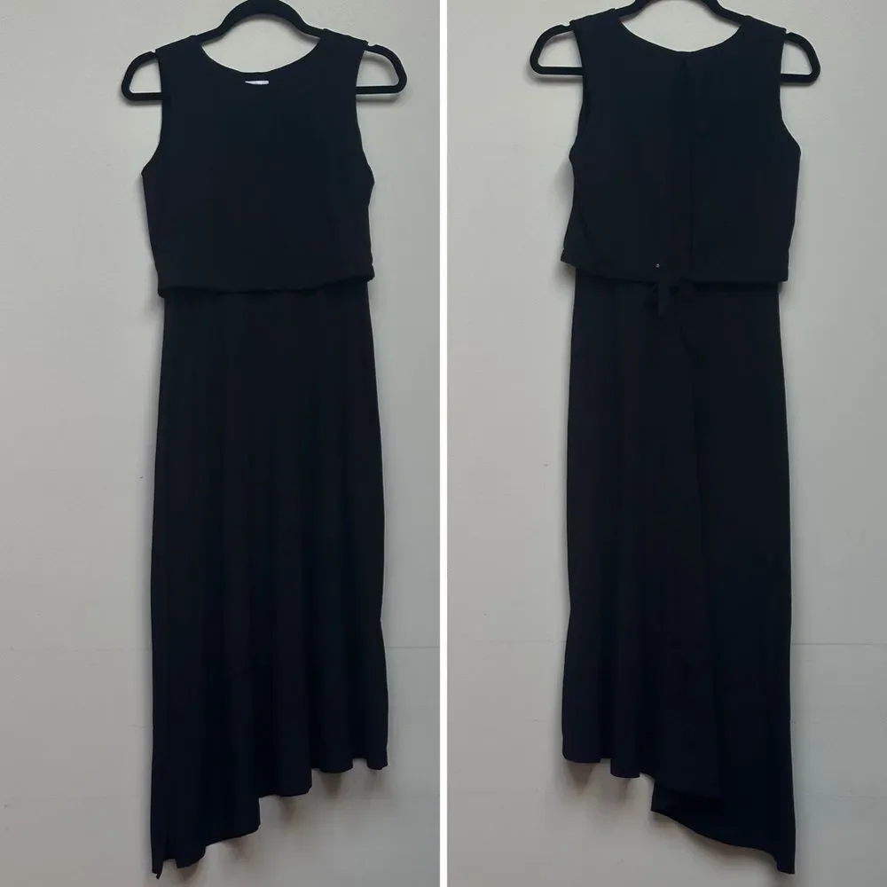 Cuyana Black Asymmetrical Overlay Dress Size X-Small - Picture 2 of 10